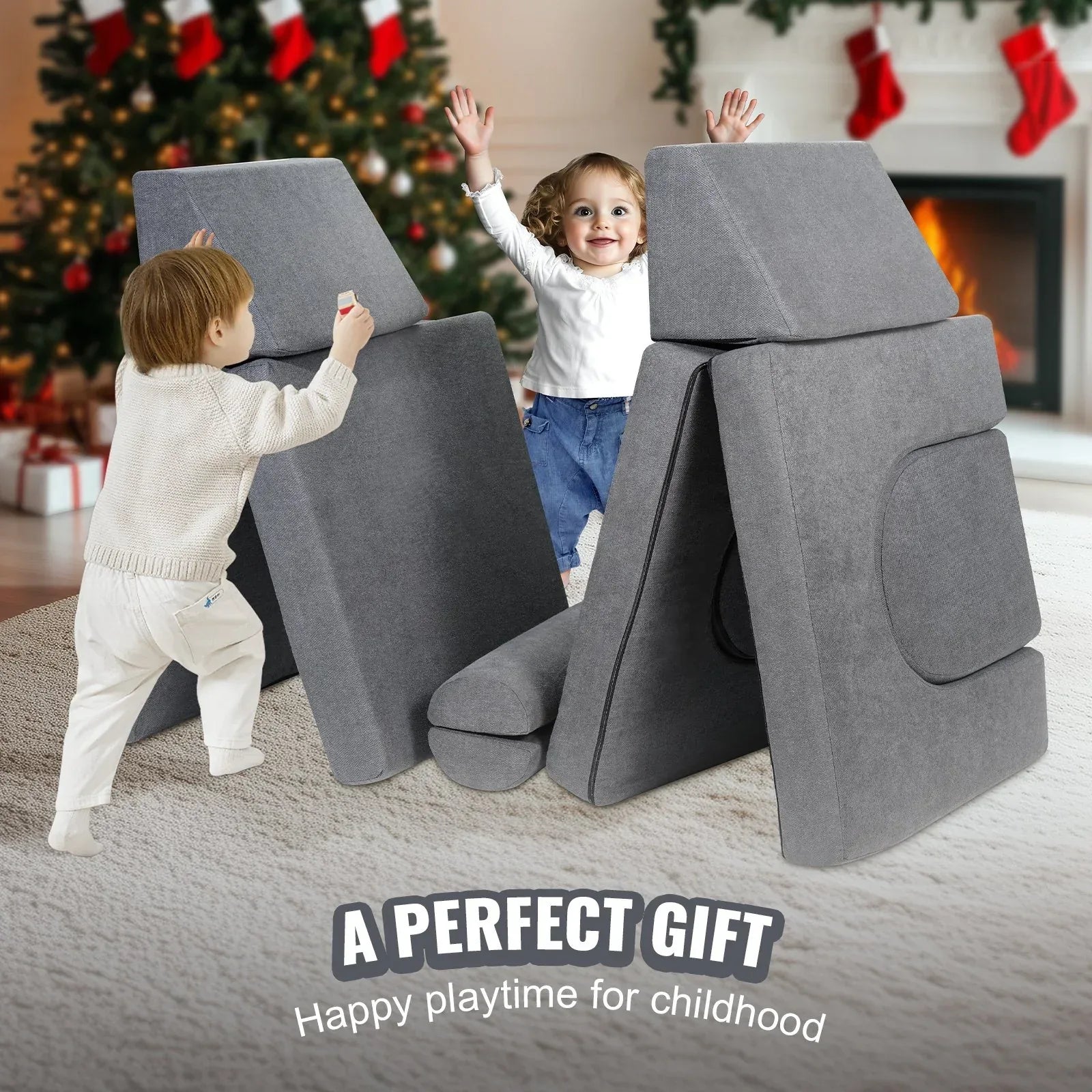 Modular Kids Play Sofa – Soft Suede Convertible Couch for Toddlers - Dazzling Beauty Solution