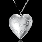 Carved Design Love Necklace Personalized Heart-shaped Photo Frame Pendant Necklace For Women Family Jewelry For Valentine's Day - Dazzling Beauty Solution