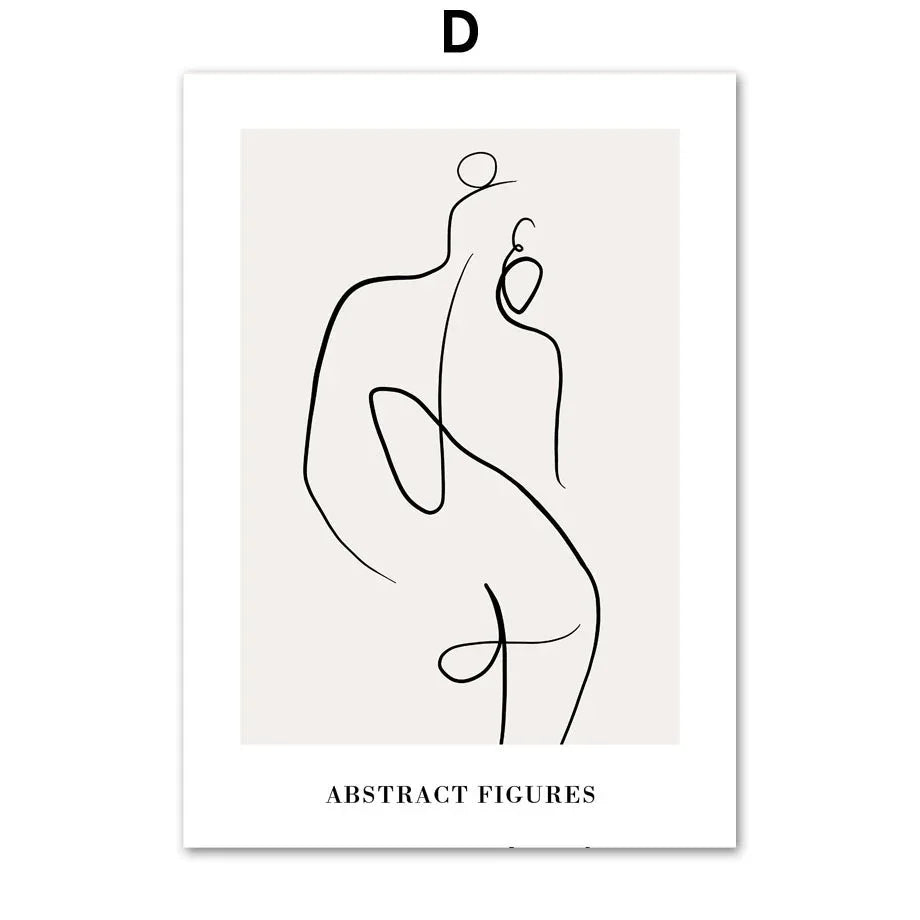 Body Art Canvas Poster – Modern Geometric Wall Art for Sofa or Bedroom - Dazzling Beauty Solution