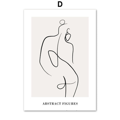 Body Art Canvas Poster – Modern Geometric Wall Art for Sofa or Bedroom - Dazzling Beauty Solution