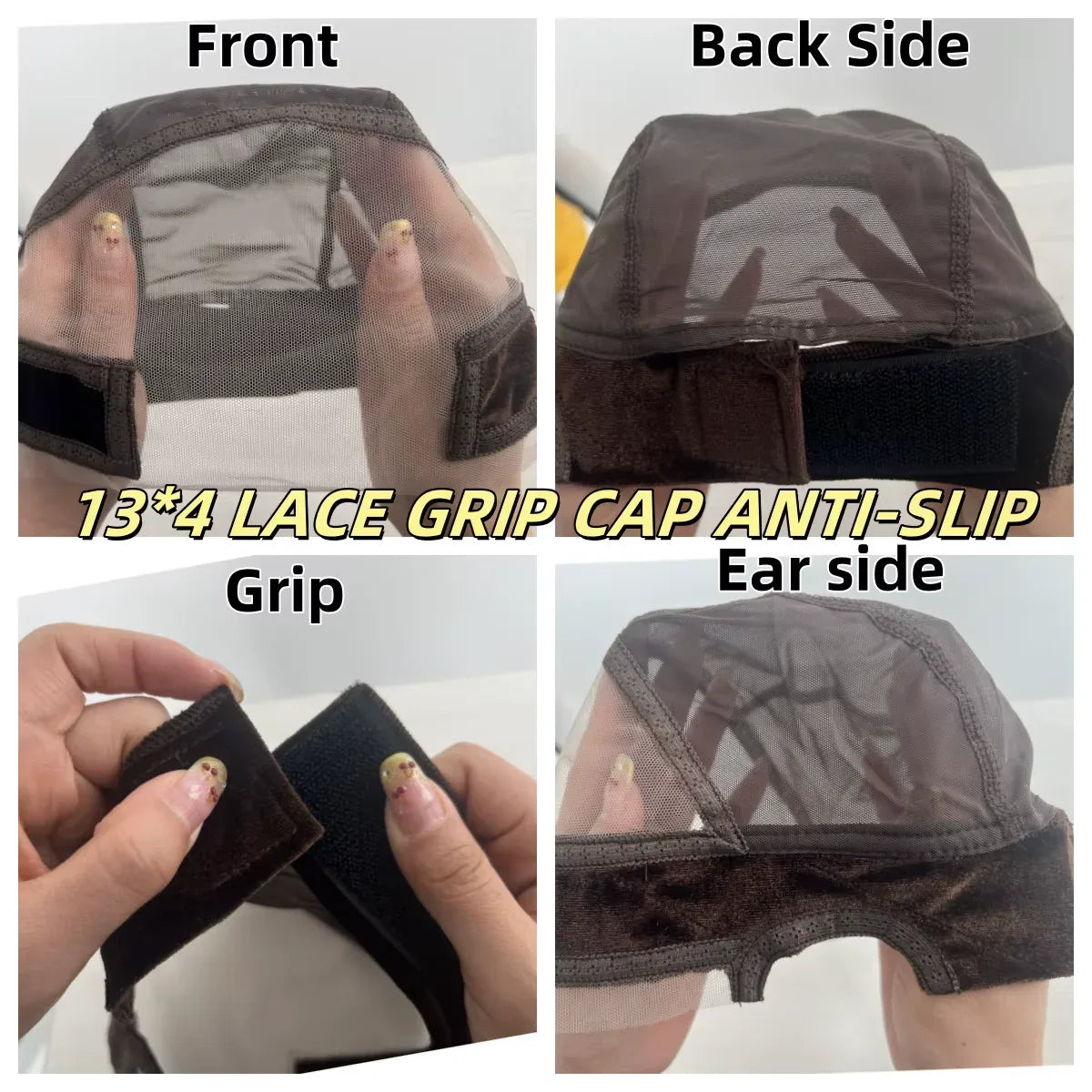 3-Piece Anti-Slip Wig Cap Set – Available in Black, Light, or Brown - Dazzling Beauty Solution