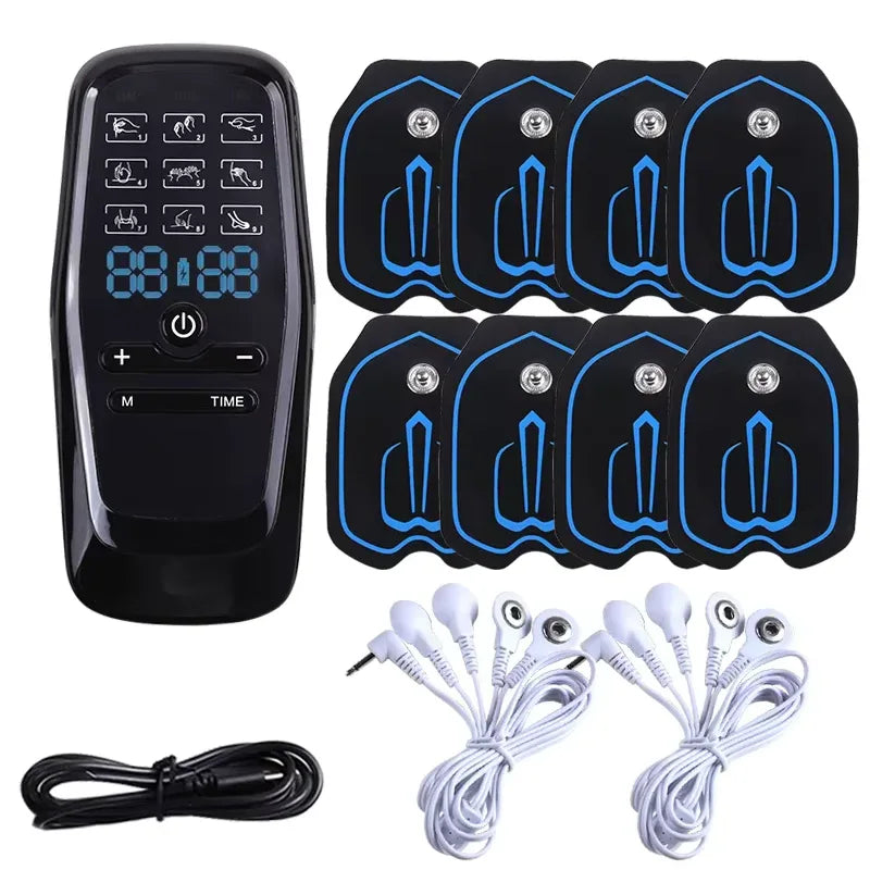 TENS Electric Muscle Stimulator – 6 Modes, 19 Intensity Levels for Pain Relief with Hydrogel Pads & USB Rechargeable - Dazzling Beauty Solution