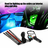 4X 48LED RGB Car Interior Atmosphere Light Strip Bar Bluetooth APP Music Control - Dazzling Beauty Solution