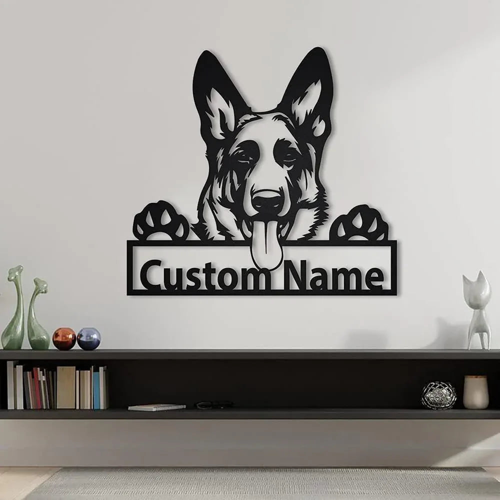 Collie Iron Art Silhouette Wall Pendant – Animal Shape Home Décor - Dazzling Beauty Solution