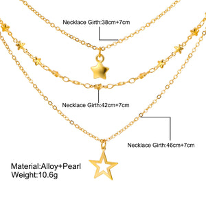 Ins Style Star Pendant Necklace – Women’s Alloy Water Wave Chain - Dazzling Beauty Solution