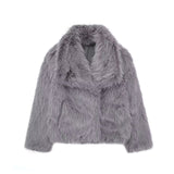 Winter Plush Coat Fashion Warm Thicken Fluffy Lapel Jacket Outwear Casual Long Sleeve Tops Womens Clothing - Dazzling Beauty Solution
