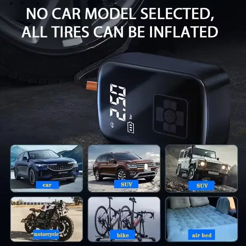 Wireless Tire Inflator – 150PSI, 5 Modes, LED & Auto Stop - Dazzling Beauty Solution