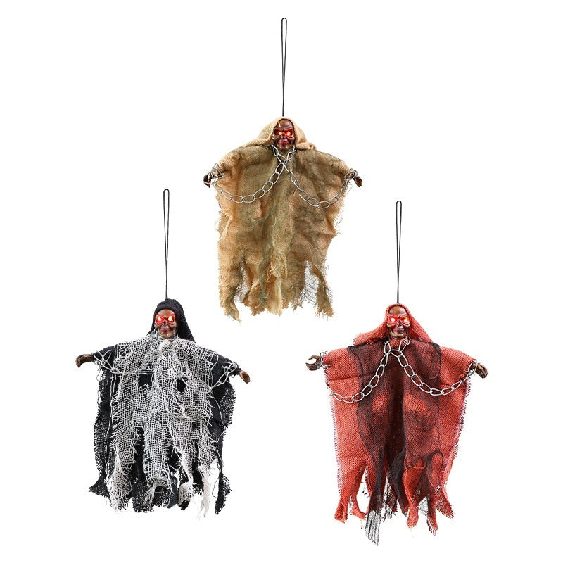 Halloween Hanging Ghost Iron Chain Glowing Skull Decorative Ornaments - Dazzling Beauty Solution