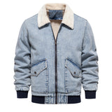 Men's Plush Denim Jacket In European Size - Dazzling Beauty Solution
