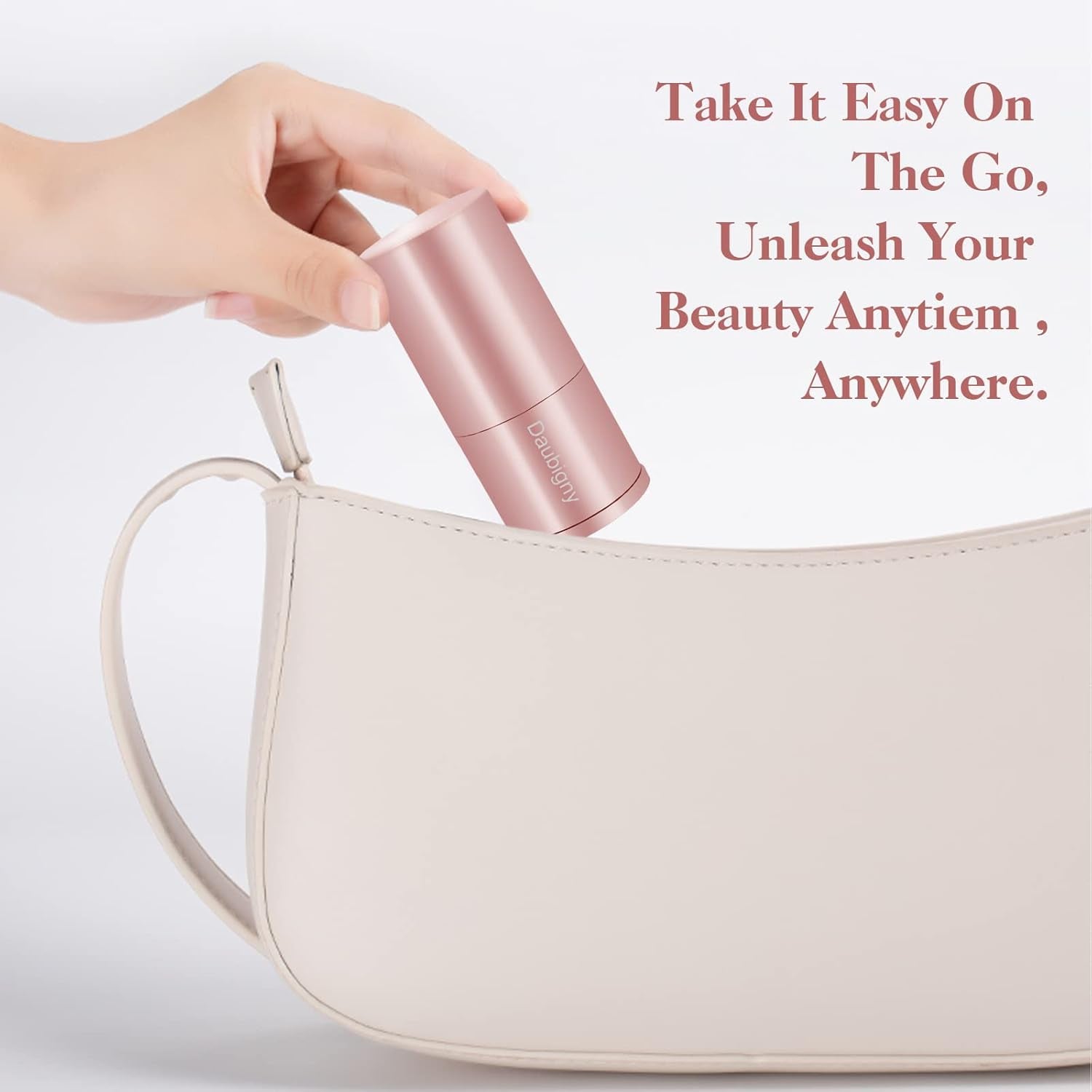 Retractable Kabuki Makeup Brush, Powder Brushes Foundation Travel Foundation Brush for Blush Bronzer & Powder (Pink)