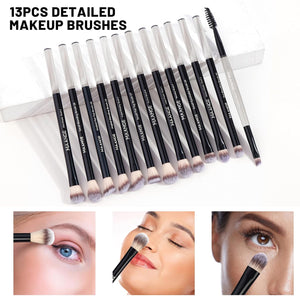 20 PCS Foundation Makeup Brush Set, Double-Ended Kabuki Contour Brush for Liquid Powder Concealer Blending Blush Face Makeup Tools (Black)