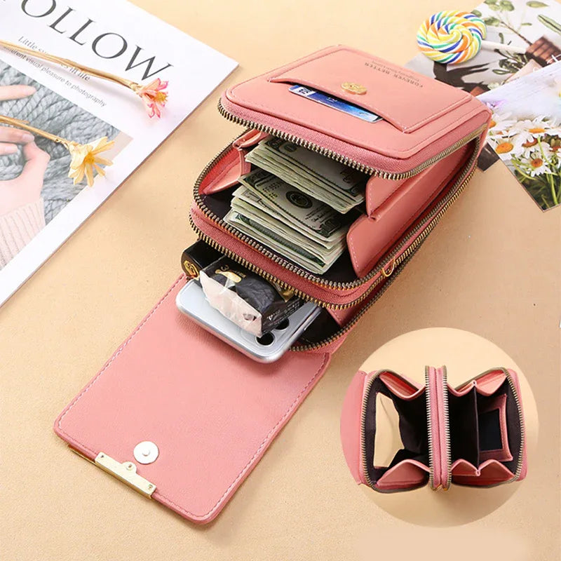 Touch Screen Mobile Phone Bag Small Crossbody Shouder Bags Women Long Wallet - Dazzling Beauty Solution