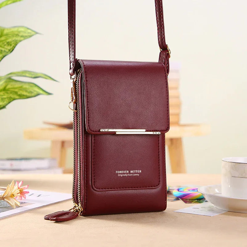 Touch Screen Mobile Phone Bag Small Crossbody Shouder Bags Women Long Wallet - Dazzling Beauty Solution