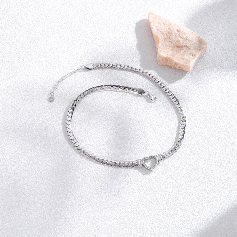 Fashion Simple Hollow Heart Titanium Steel Bracelet - Dazzling Beauty Solution