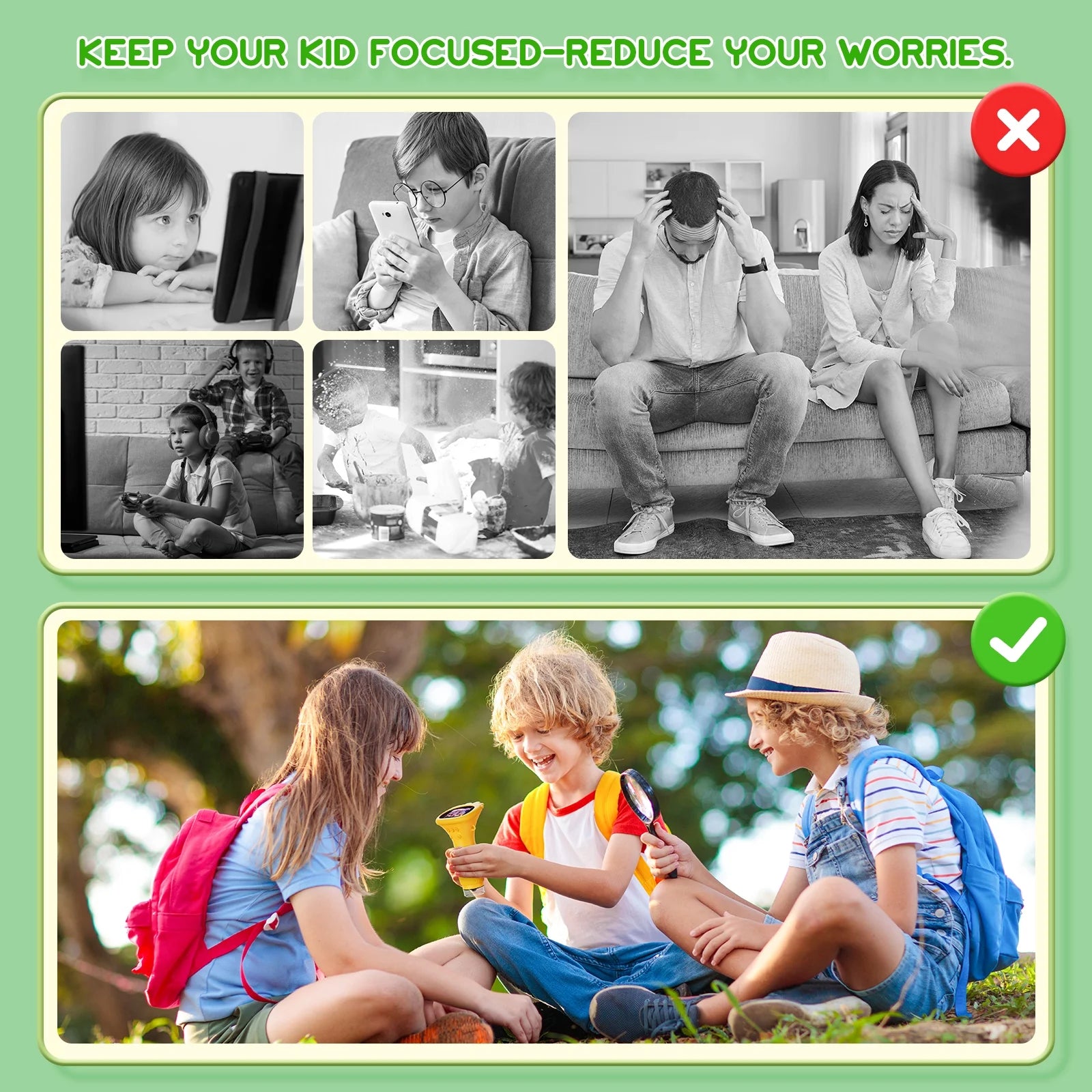 Microscope for Kids, Digital Microscope with 2'' Screen - 200X Zoom, Science Kits for Boys & Girls,