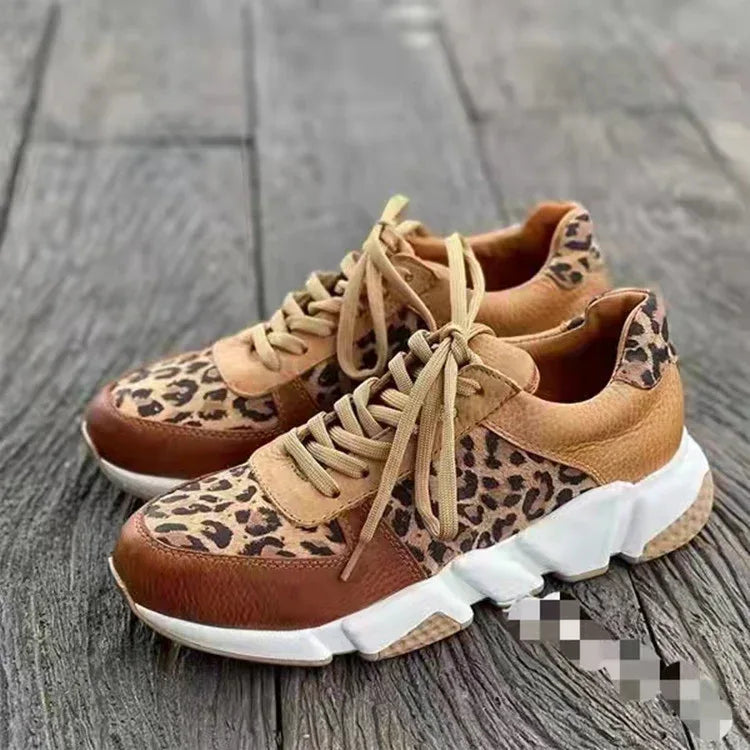 Platform Low-top Casual Shoes Round Toe Front Lace-up Color Matching - Dazzling Beauty Solution