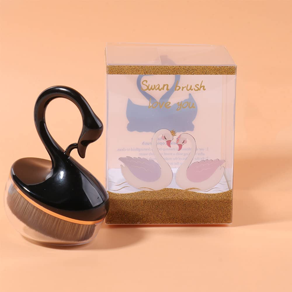 New Foundation Makeup Brush Portable No Powder Trace Foundation Brush Beauty Tool Makeup Brush Loose Powder Brush Beauty Products for Powder Single Make-Up Brush (Black)