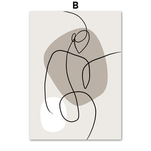 Body Art Canvas Poster – Modern Geometric Wall Art for Sofa or Bedroom - Dazzling Beauty Solution