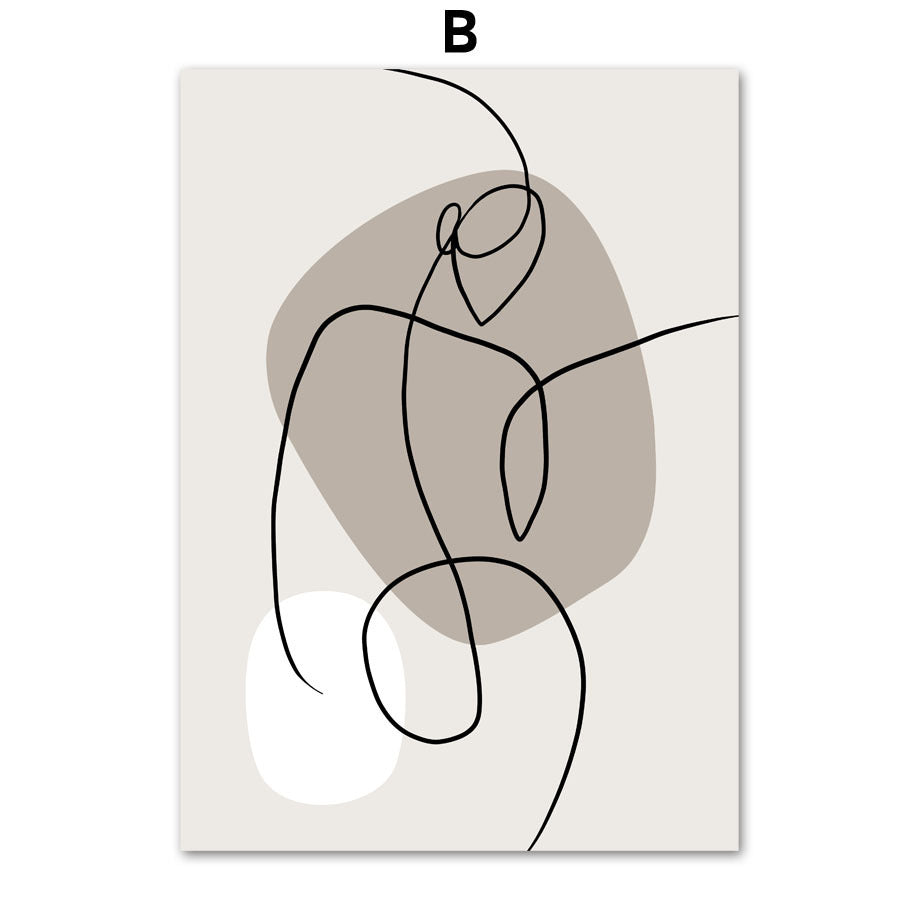 Body Art Canvas Poster – Modern Geometric Wall Art for Sofa or Bedroom - Dazzling Beauty Solution