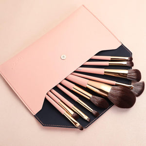 Make up Brushes 10Pcs Makeup Brush Set Foundation Brush Blending Brush Synthetic Hair Powder Brushes Fan Brushes Eyeshadow Brushes Eye Brushes Set with Bag(Pink)