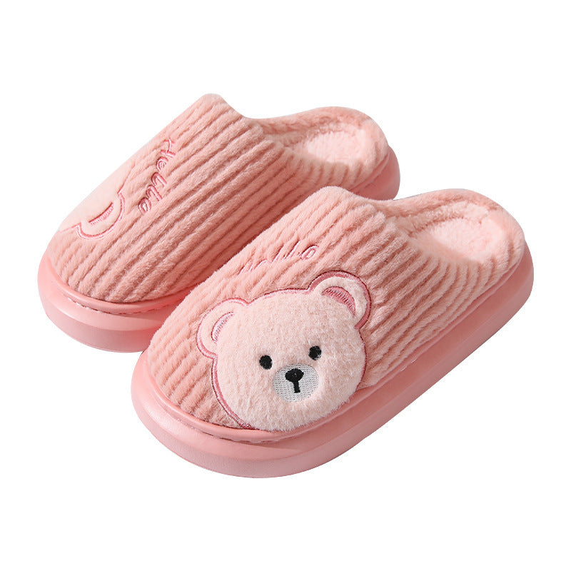 EVA Thick-soled Cotton Slippers Cartoon Bear Plush Cotton Slippers - Dazzling Beauty Solution