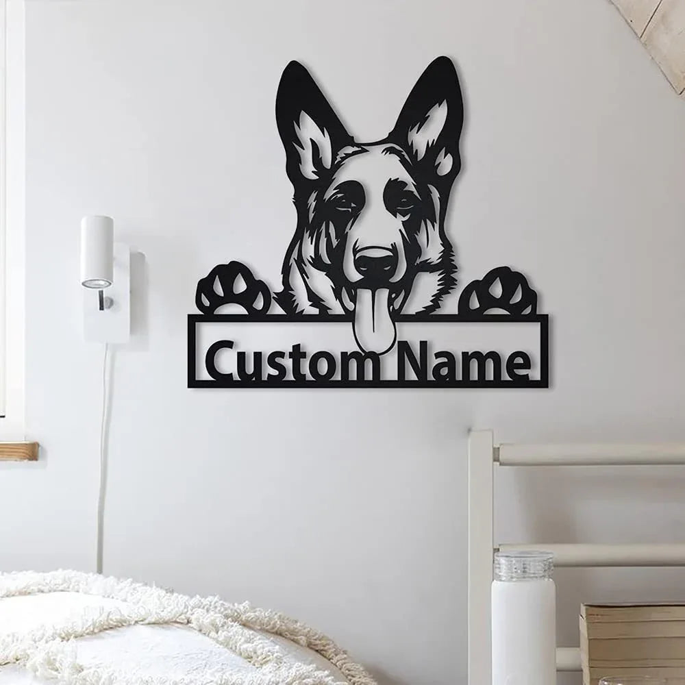 Collie Iron Art Silhouette Wall Pendant – Animal Shape Home Décor - Dazzling Beauty Solution