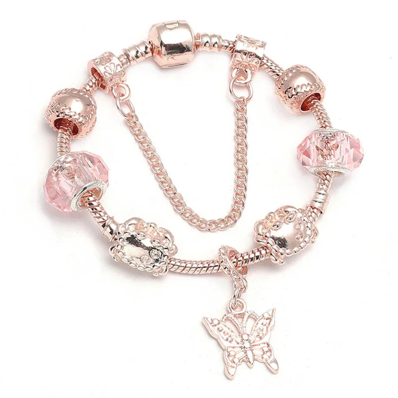Fashion Love Geometric Rose Gold Bracelet Women's Jewelry - Dazzling Beauty Solution