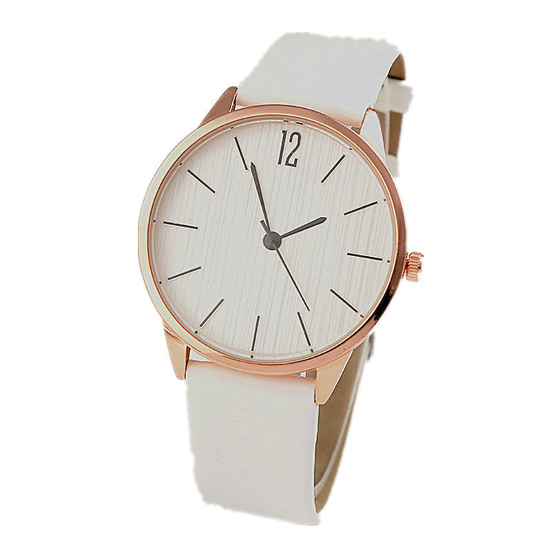 Elegant Women’s Quartz Watch – Minimalist Round Dial, Faux Leather Strap - Dazzling Beauty Solution