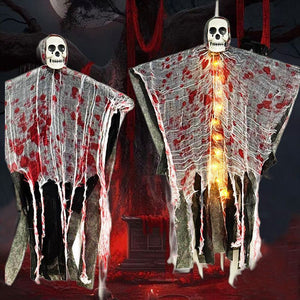 Halloween Decoration Blood-dyed Luminous Skull Hanging Ghost Outdoor Ornaments - Dazzling Beauty Solution