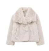 Winter Plush Coat Fashion Warm Thicken Fluffy Lapel Jacket Outwear Casual Long Sleeve Tops Womens Clothing - Dazzling Beauty Solution