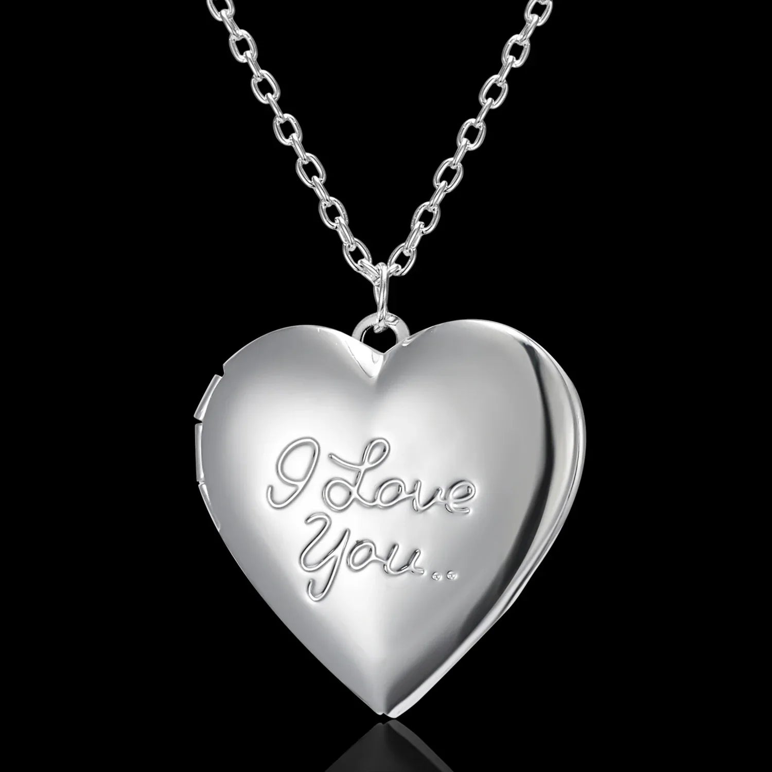 Carved Design Love Necklace Personalized Heart-shaped Photo Frame Pendant Necklace For Women Family Jewelry For Valentine's Day - Dazzling Beauty Solution