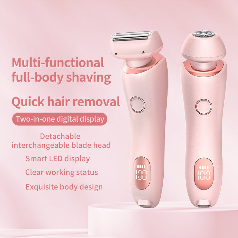2-in-1 Rechargeable Epilator & Hair Removal Trimmer – Face, Body, Bikini, Legs & Underarms - Dazzling Beauty Solution