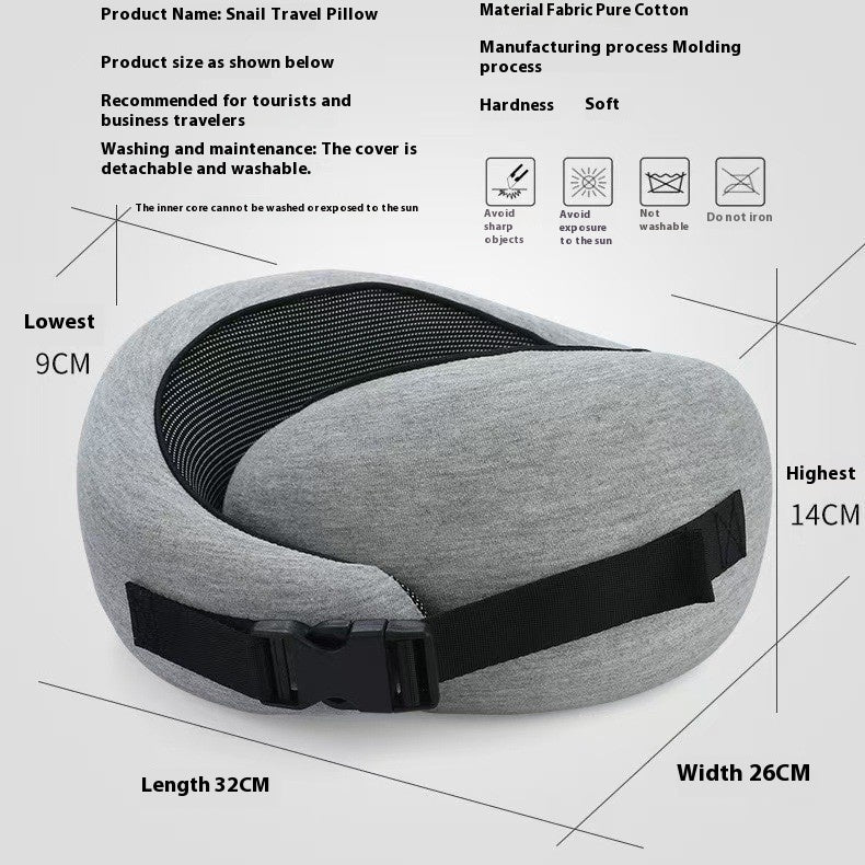 Snail U-Shaped Memory Foam Travel Pillow – 360° Neck Support - Dazzling Beauty Solution