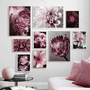 Peony Flower Wall Art – Modern Oil Canvas Painting (No Frame) - Dazzling Beauty Solution