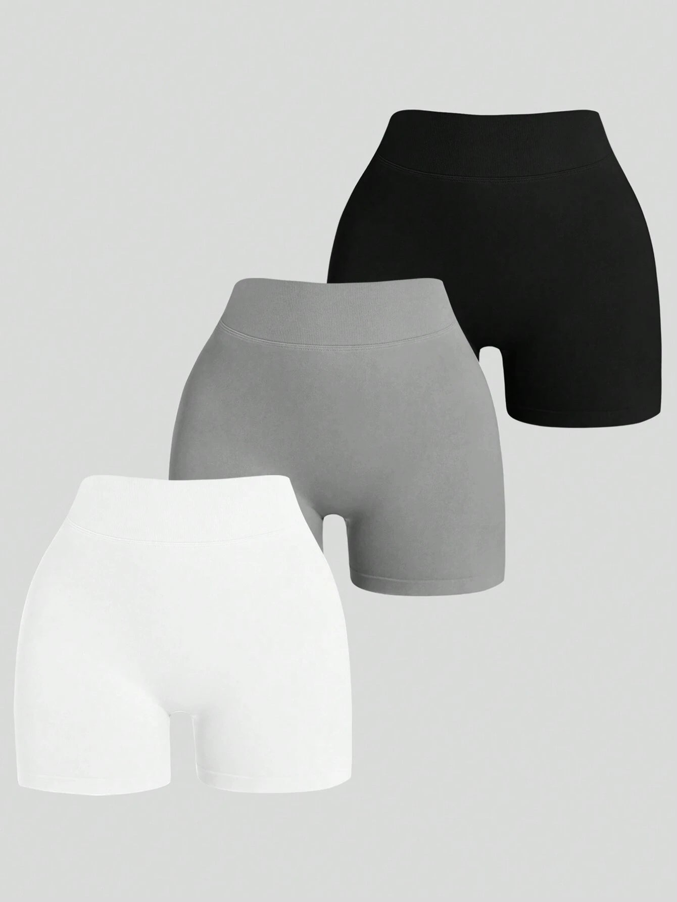 Women'S Plain Seamless V-Waist Daily Fitness Sports Shortswomen Sweat Short, Gym Short, Biker Short