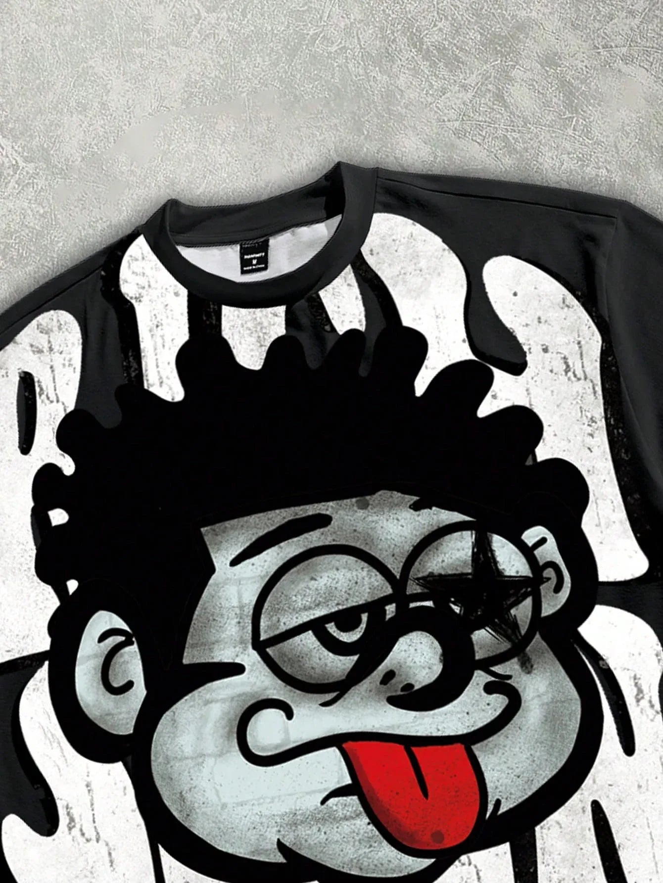 Manfinity ZONE917 plus Size plus Size Vintage Funny Graphic Print Cropped T-Shirt for Men - Dazzling Beauty Solution