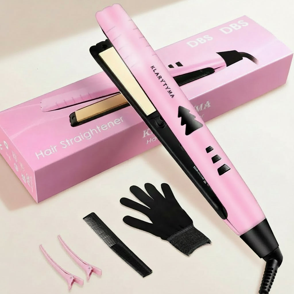 2-in-1 Mini Hair Straightener & Curler Set with LCD Display – Adjustable Temp, Fast Heat, Portable, Gift-Ready - Dazzling Beauty Solution