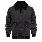 Men's Plush Denim Jacket In European Size - Dazzling Beauty Solution