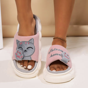 Cute Cartoon Kitten Home Slippers For Women - Dazzling Beauty Solution