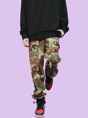 Men’s Camouflage Low-Waist Canvas Pants - Dazzling Beauty Solution