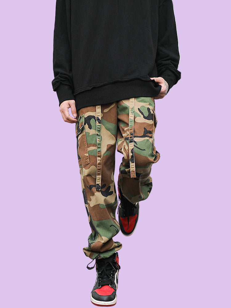Men’s Camouflage Low-Waist Canvas Pants - Dazzling Beauty Solution