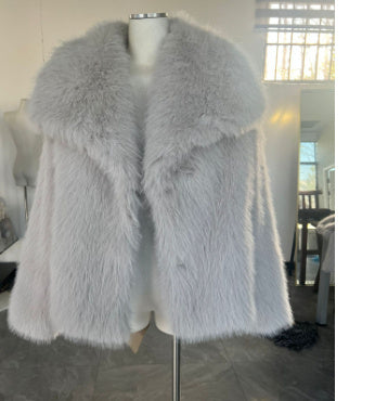 Winter Plush Coat Fashion Warm Thicken Fluffy Lapel Jacket Outwear Casual Long Sleeve Tops Womens Clothing - Dazzling Beauty Solution