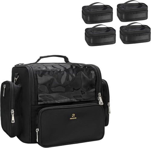 Extra Large Professional Makeup Brush Bag with Adjustable Dividers & Shoulder Strap - Dazzling Beauty Solution