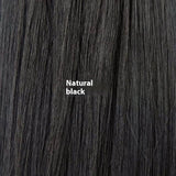 Long Straight Lace Front Wig with Side Bangs – Medium Dark Brown