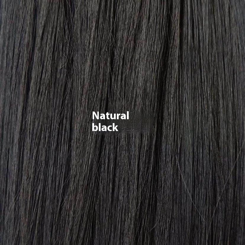 Long Straight Lace Front Wig with Side Bangs – Medium Dark Brown - Dazzling Beauty Solution