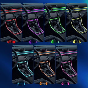 Colorful USB Car Interior Fiber Optic Ambient Light Strip - Dazzling Beauty Solution