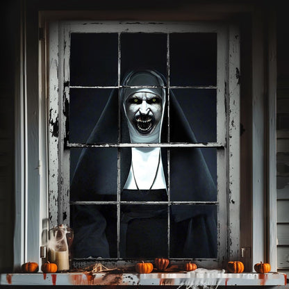 3D Holiday Window Cover Witch Halloween Window Cover - Dazzling Beauty Solution