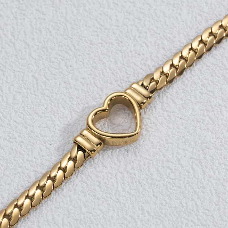 Fashion Simple Hollow Heart Titanium Steel Bracelet - Dazzling Beauty Solution