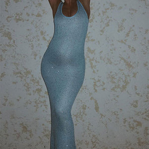 Women’s Sequin Sleeveless Maxi Dress – Elegant Party Wear - Dazzling Beauty Solution