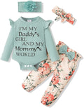 Floral Ruffle Romper & Pants Set – Baby Girl Cotton Outfit 0-3 Months - Dazzling Beauty Solution
